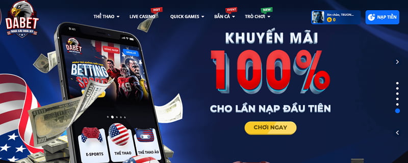 Dabet Ưu đãi dành riêng cho cược thủ tham gia trải nghiệm
