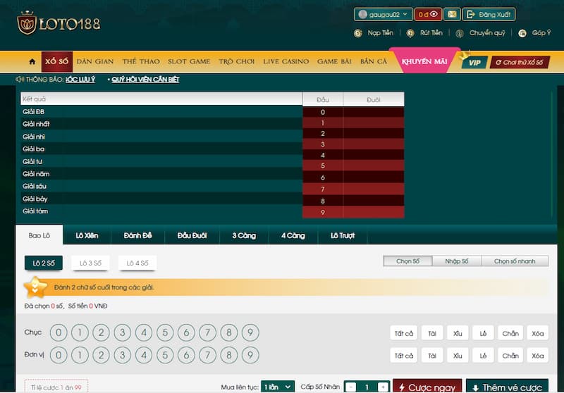 Loto188 Trò chơi xổ số