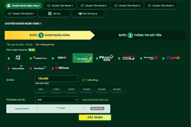 Phương thức nạp tiền FB88 qua mã QR code siêu nhanh