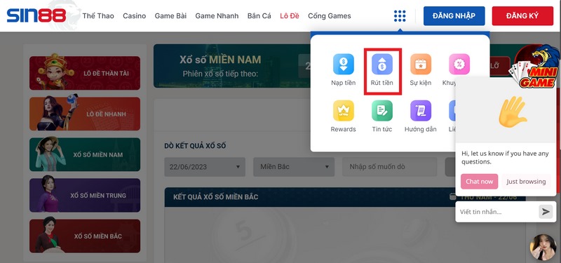 Thực hiện rút tiền hết sức đơn giản qua 3 bước 