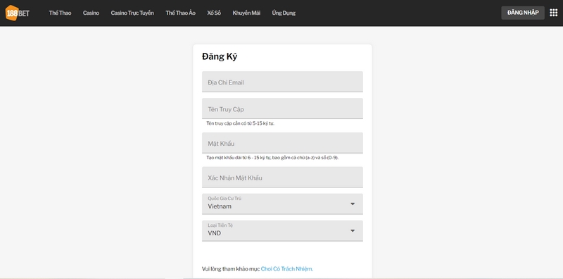 Cập nhật hồ sơ tài khoản 188Bet để hoàn thiện quá trình đăng ký
