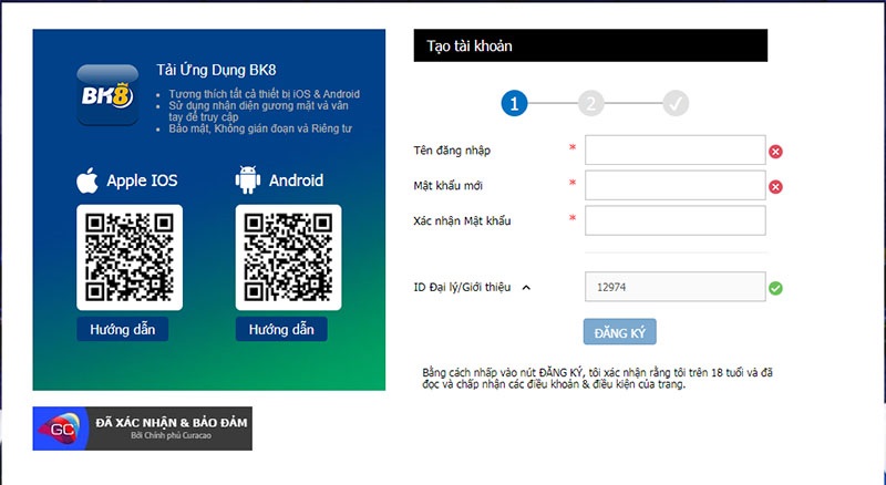 Một người chơi không thể đăng ký nhiều tài khoản tại nhà cái BK8